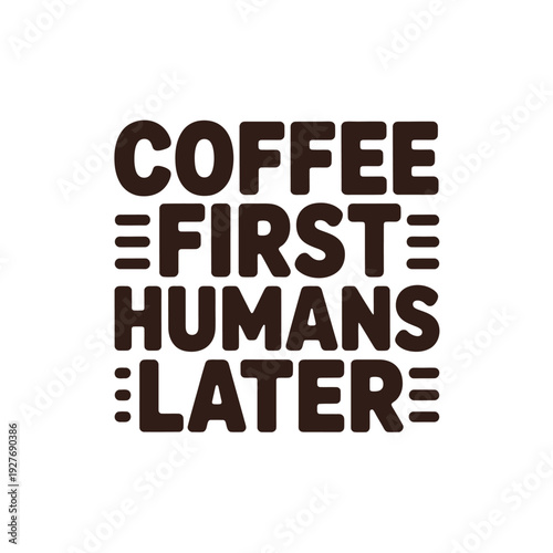 A humorous coffee sign with a bold message on a white background