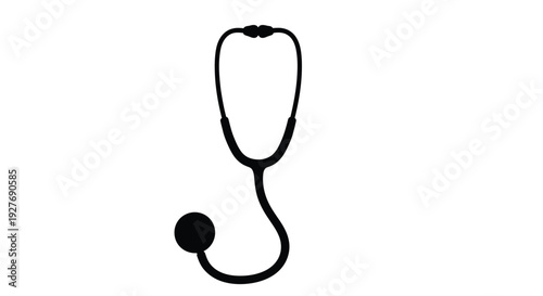 Simple black and white illustration of a medical stethoscope