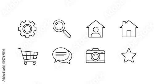 A collection of icons representing various functions and features.