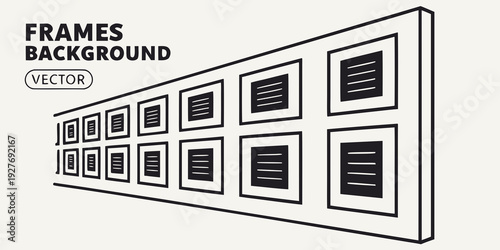 A collection of framed artworks displayed on a white background Vector