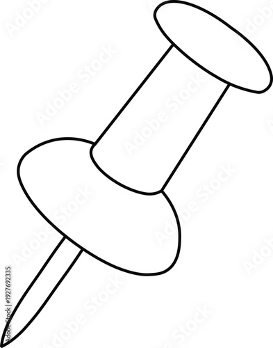 Outline of a push pin side view vector illustration