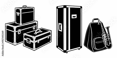 A collection of various types of luggage and travel bags Vector