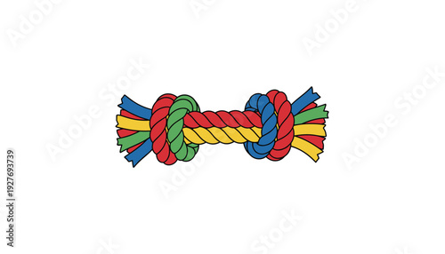 Colorful rope knot symbolizing unity and teamwork
