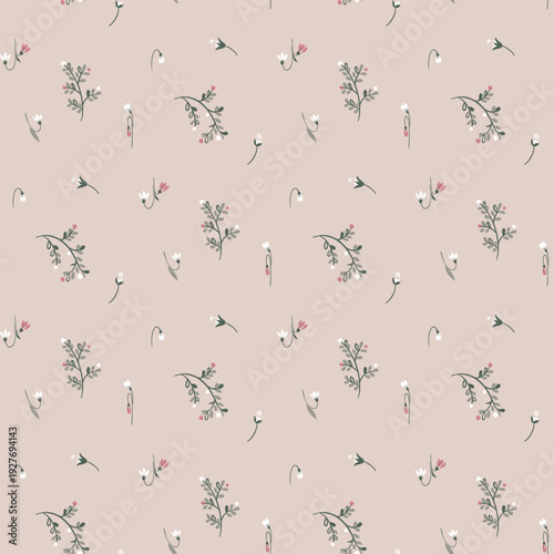 Flower pattern, ditsy seamless floral pattern, small little cute flower background. Flower repeat pattern. Ditsy print, surface design. Vintage floral for fashion, texture, fabric, wrapping, wallpaper