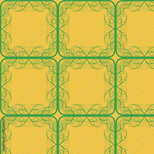 A vibrant vector pattern with square frames. Suitable for printing on fabric and textiles.