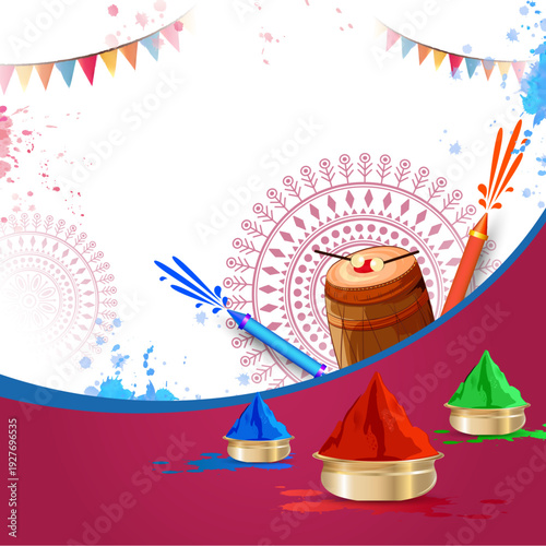  Indian festival happy Holi greetings background , abstract vector illustration.