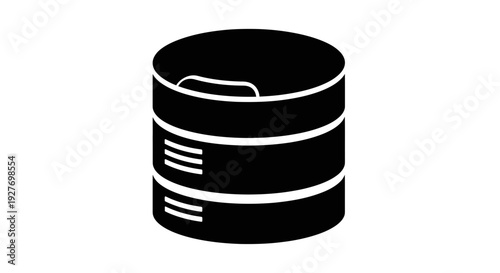 Black Database Server Icon Simple Illustration.