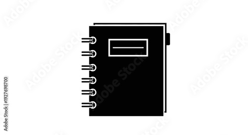 Black Spiral Bound Notebook with Label.