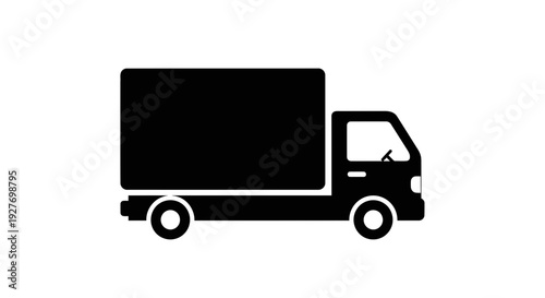 Delivery Truck Silhouette Graphic Vehicle Illustration.