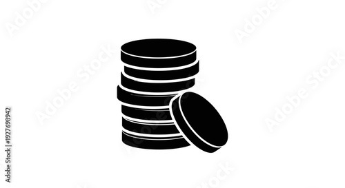 Stack of Black Coins with One Removed.