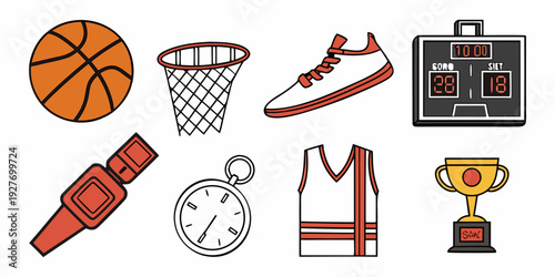 Fotografie A collection of various sports equipment and memorabilia Vector