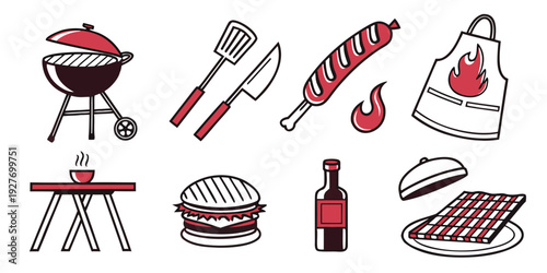 A collection of various sports equipment and accessories displayed together Vector