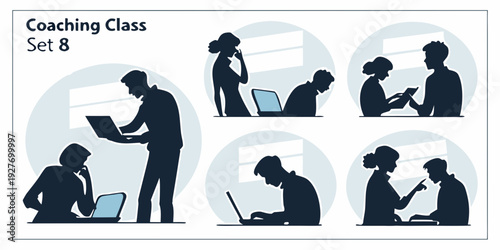 Group of people collaborating on a project using various devices and tools Vector