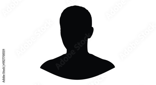 A stark silhouette of a person s head and shoulders in black