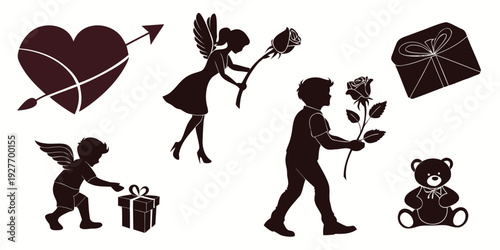 Diverse group of people engaged in various romantic and celebratory activities Vector
