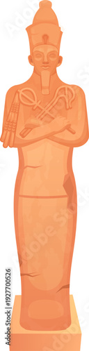 Osiris sculpture. God stone figure cartoon icon