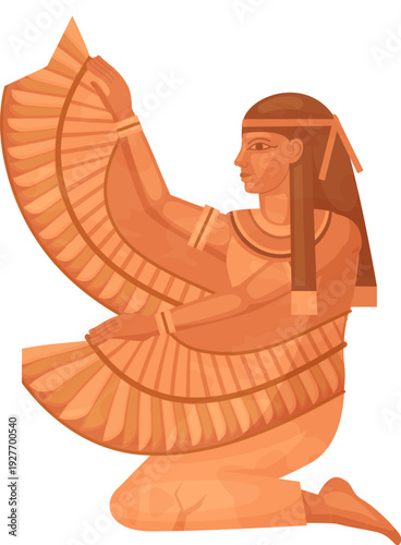 Isis cartoon icon. Ancient Egyptian goddess statue
