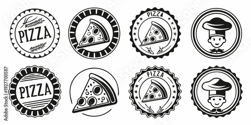 A collection of various vintage and modern badges showcasing diverse designs and symbols. Vector