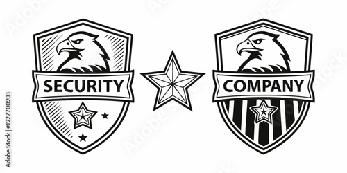 Security and community logos representing the bond between safety and togetherness. Vector