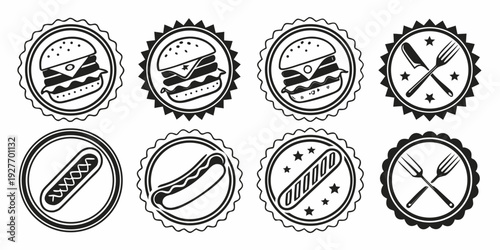 A variety of food items with some having a prohibition sign over them Vector