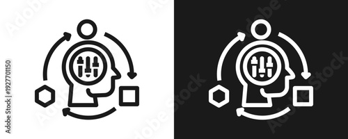 Adaptability Icon Set Outline In White And Black Background