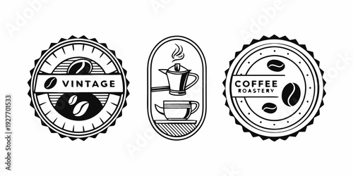 Three vintage badges featuring nautical and weather-related emblems and symbols. Vector