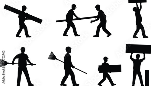 Title: Collection of female side profile silhouettes featuring diverse hairstyles like buns, ponytails, and curls for beauty salon branding and fashion.