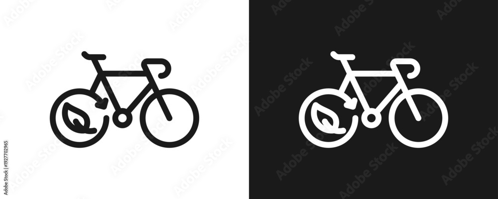 Obraz premium Green Transportation Icon Set Outline In White And Black Background