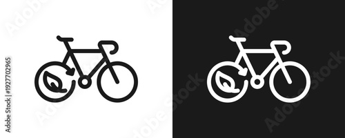 Green Transportation Icon Set Outline In White And Black Background
