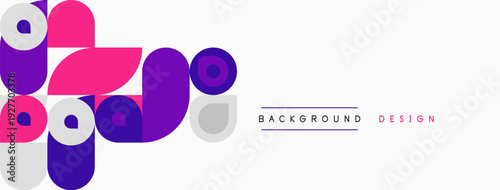 Abstract colorful circles, overlapping shapes. Modern design elements create dynamic visual impact. Simple background enhances composition.