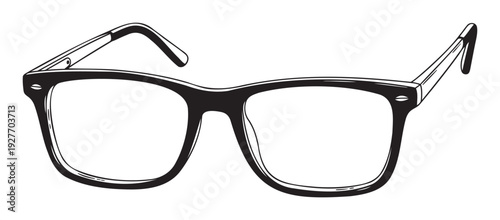 Classic black frame eyeglasses providing a sleek and intelligent visual representation for optometry, education, or personal style branding materials