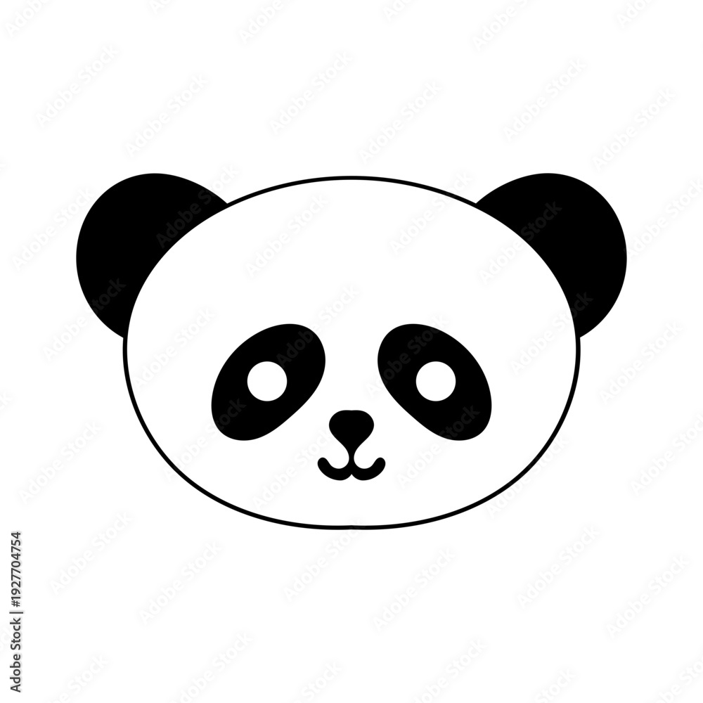Fototapeta premium Cute Panda Face Illustration