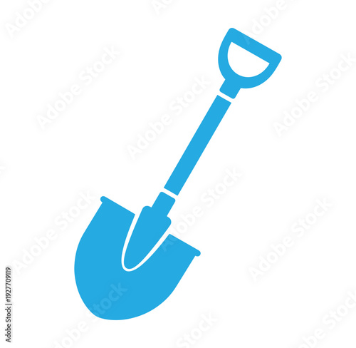blue shovel icon for gardening or construction work tool