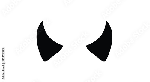 Simple black illustration of two curved horn like shapes