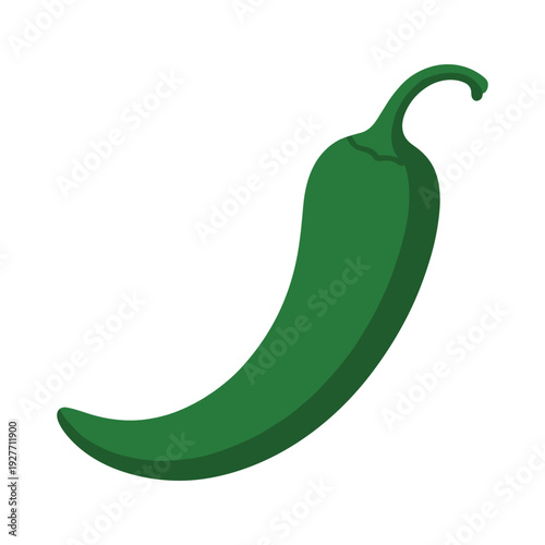 Vibrant green jalapeno pepper for culinary and design use
