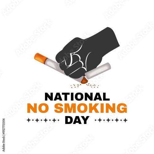National No Smoking Day artwork focused on health awareness, showing the fight against smoking and supporting a life free from tobacco and harmful habits.