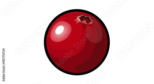 A red shiny billiard ball closeup.