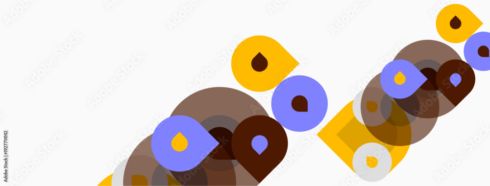 Fototapeta premium Abstract design features overlapping circles, varying shades. Minimalist composition with muted color palette, simple geometry.