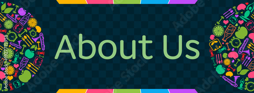 About Us Colorful Health Symbols Circular Left Right Horizontal 