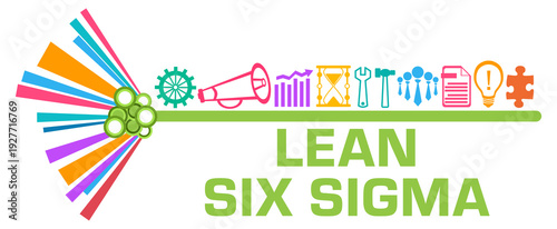 Lean Six Sigma Business Symbols Top Colorful Graphics Text 