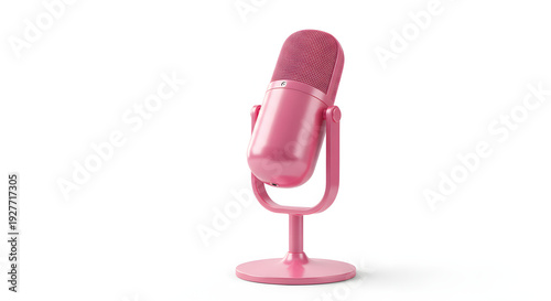 pink microphone on stand