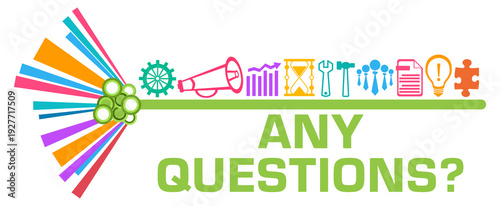 Any Questions Business Symbols Top Colorful Graphics Text 