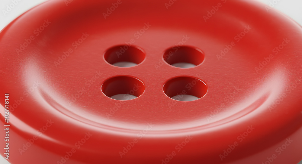 Fototapeta premium button red round button four holes