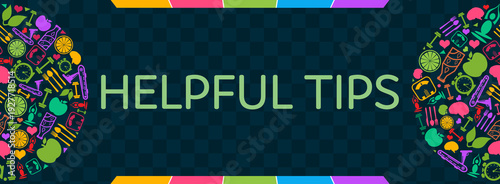 Helpful Tips Colorful Health Symbols Circular Left Right Horizontal 