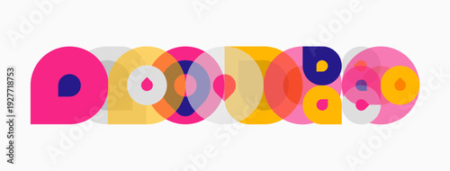 Colorful overlapping circles create abstract pattern. Bright hues dominate composition, offering playful visual experience.