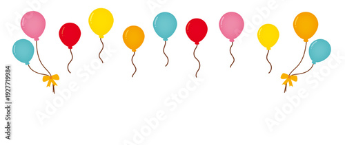 カラフルな風船のイラストの背景素材/デコレーション向け素材/Colorful balloon illustration background materialColorful balloon illustration background material