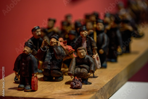 Small clay figures with the theme of old times characters