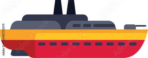 Cruise ship vector icon showing maritime transportation and vacation