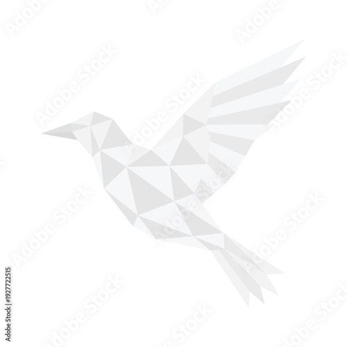 polygonal low poly flying dove vector