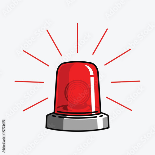 Red Flashing Siren Light Icon for Emergency and Alarm Situations